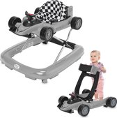 ib style® Loopstoel Babywalker - Baby Loopwagen - Looptrainer - 2-in-1 Racer - Hoogte verstelbaar - Met Geluidseffecten - Little Speedster - Grijs