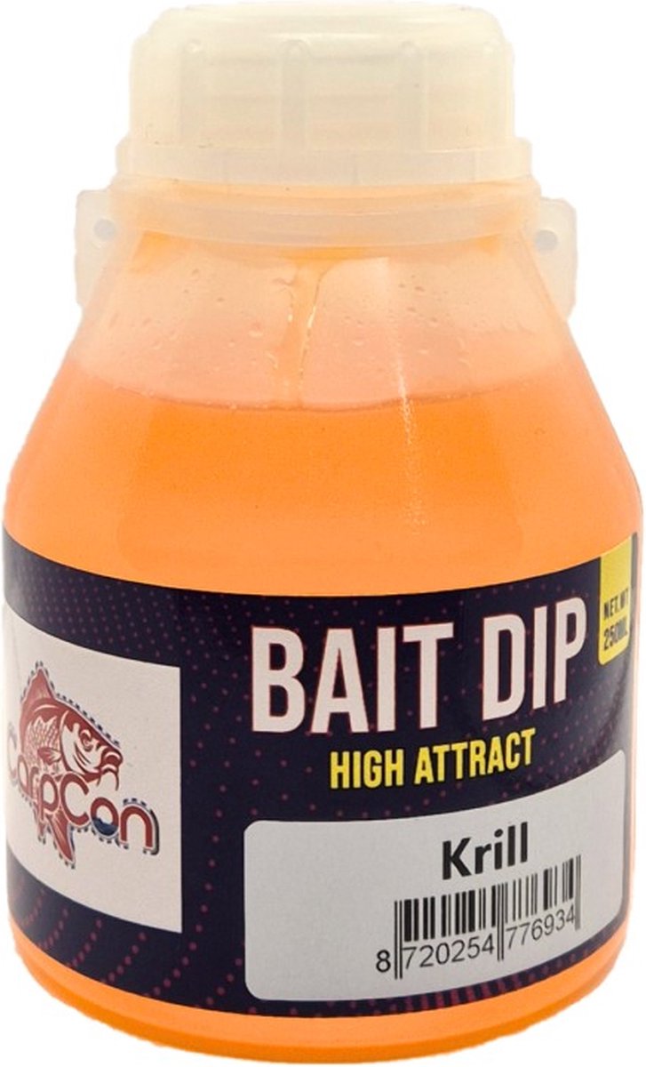 High Attract Bait Dip 'Krill' - Oranje - 250ml - Karper Lokvoer - Vissen Lokaas - Voor aas/boilies