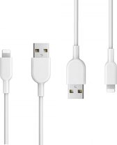 Phreeze 2-PACK iOS 8-Pin naar USB Opladerkabel - Voordeelverpakking - 1 Meter - TPE Verstevigd - 2.4A Geschikt voor iPhone en iPad met een Lightning Poort