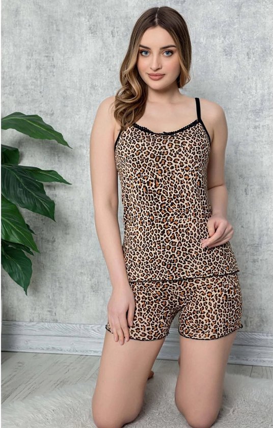 Asel Dames Pyjama set Shortama / Viscose / Maat : L