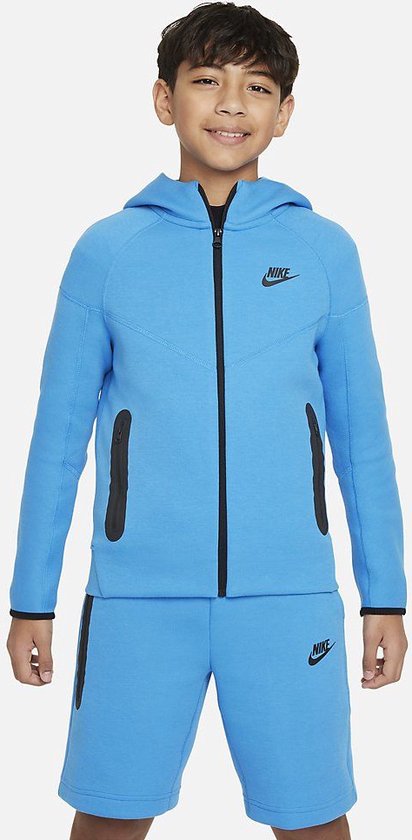 Nike Sportswear Tech Fleece Sweat à capuche Kids Blue photo clair Taille 140/152