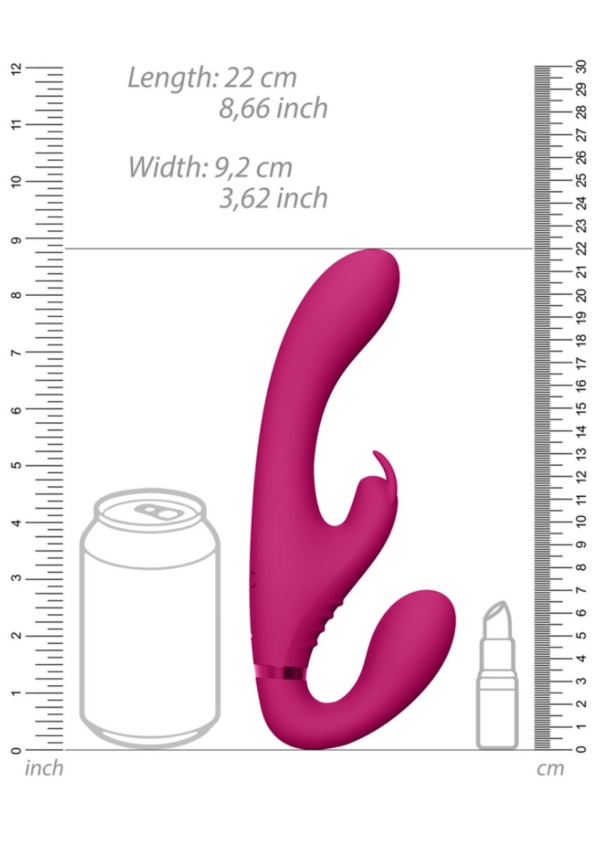 Goedkoopste VIVE by Shots - Suki - Vibrating Strapless Strap-on Rabbit - Pink
