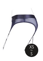 Shots - Ouch! OU829BLKXSS1 - Vibrating Strap-on Thong, Adjustable Garters - Black - XS/S