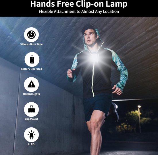 VINGVO Lumière de course de nuit Lampe de Poitrine à LED, Torche de