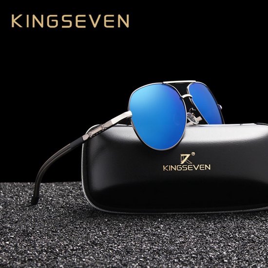 KingSeven Bluestar - Pilotenbril met UV400 en polarisatie filter - Aviator zonnebril - KINGSEVEN K7