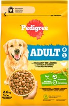 3x Pedigree Adult Hondenvoer Hondenbrokken Kip 2,6 kg