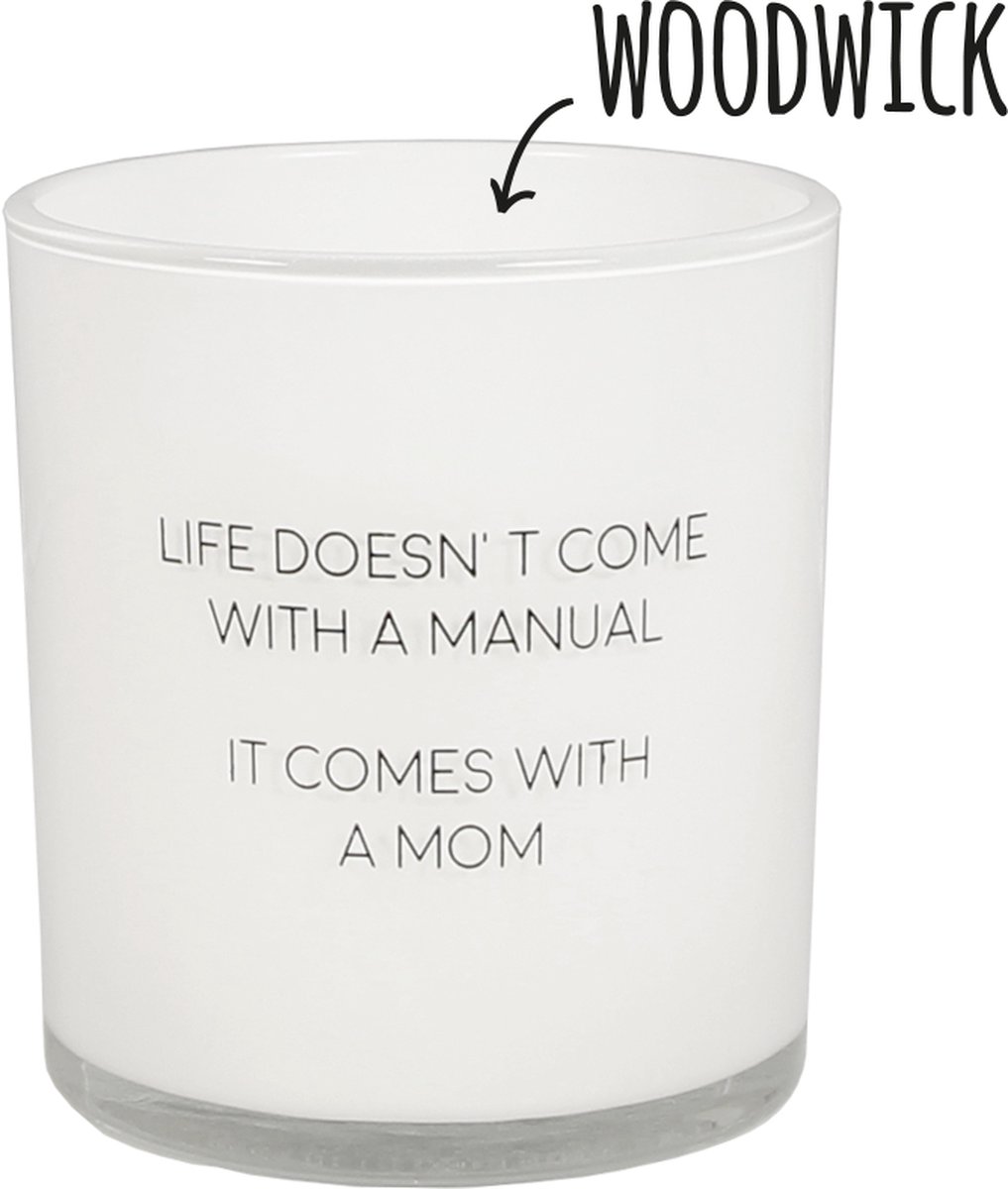 MY FLAME - Sojakaars 'Life doesn't come with a manual, it comes with a mom' - 50 branduren - Geur: Fresh Cotton