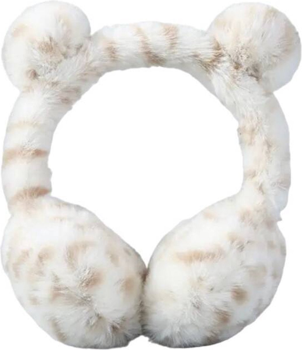 Oorwarmers kind - winter - warm - meisjes - panter - leopard - wit