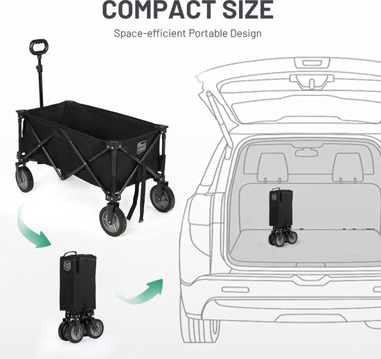 Bolderkar met Dak - Kinderwagen Bolderkar - Opvouwbare Transportkar met