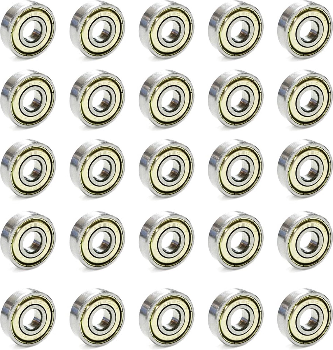 30 stks Bearing Wheel 608 ZZ Beide zijden afgeschermde Skateboard kogellagers, Carbon Steel Lagers, glad, lange levensduur, duurzaam, voor Skateboards, Inline Skate, Scooter, Rollerblading Etc/Zilver