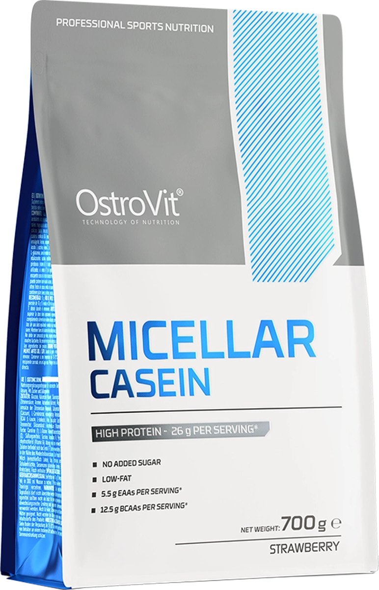 Goedkoopste Protein Poeder - Micellar Casein - 700 g - OstroVit - - Aardbei