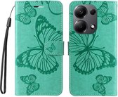 Coverup Butterfly Book Case - Convient pour Xiaomi Redmi Note 13 Pro 4G / Poco M6 Pro 4G Case - Cyan