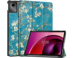Tablethoes geschikt voor Lenovo Tab M11 Hoesje - Tri-Fold Book Case met Wake/Sleep - Bloesem