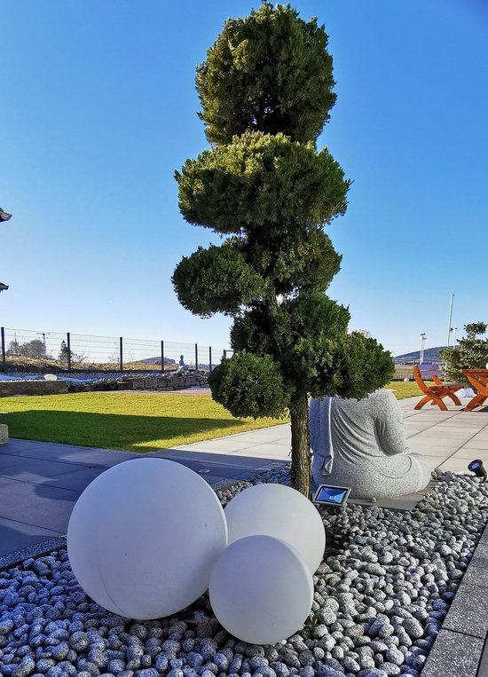 Boule De Jardin Trango IP65 400GB En 40 Cm Avec 1x Lampe LED E27 Lampe Globe