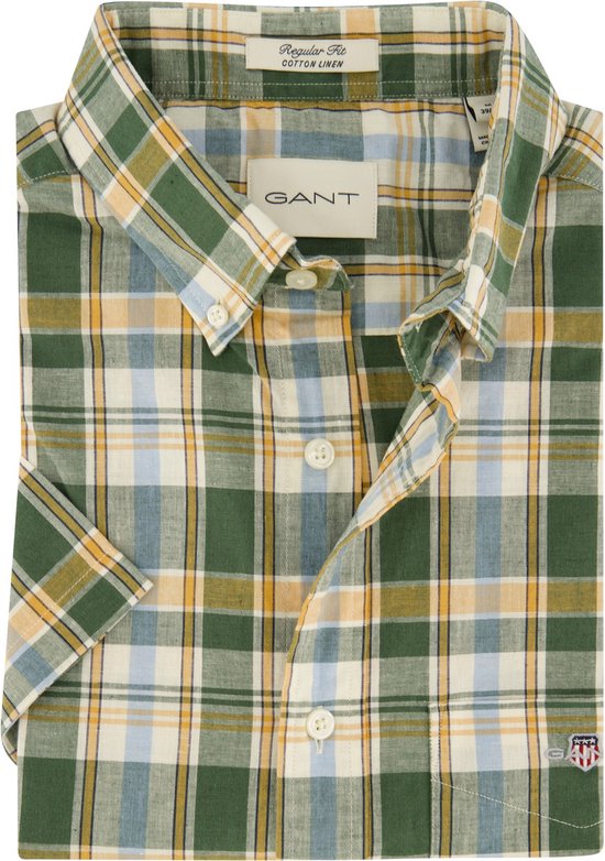 Gant casual overhemd korte mouw groen