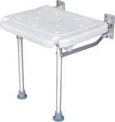 Chaise de douche murale avec pieds de support - Antidérapante et pliable - Wit - Sans danger pour les personnes âgées - Chargeable jusqu'à 200 kg - 40x32x42 cm