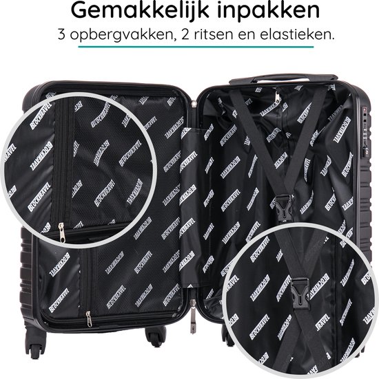 BlockTravel® Handbagage Koffer 39 liter – Trolley handbagage 58 cm – TSA-slot – Afneembare Wielen – 4 Spinner Wielen – Lichtgewicht – Mint groen