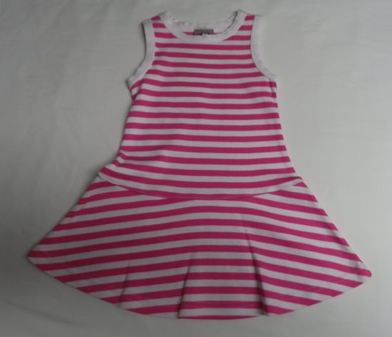 Robe - Robe rayée - Mouwloos - Wit /rose - 2 ans 92