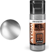AMMO MIG 20166 ATOM - Metallic Steel - Acryl - 20ml Verf flesje