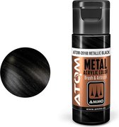 AMMO MIG 20168 ATOM - Metallic Black - Acryl - 20ml Verf flesje