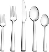 SHOP YOLO-Bestekset-roestvrij staal, 30-delige bestekset voor 6 personen-met vork, mes, lepel, elegant bestek voor familie-feest-restaurant- roest- en vaatwasmachinebestendig