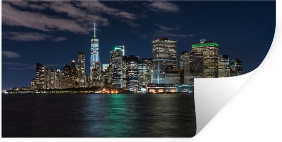 Muurstickers - Sticker Folie - New York - Skyline - Sterrenhemel - 80x40 cm - Plakfolie - Muurstickers Kinderkamer - Zelfklevend Behang - Zelfklevend behangpapier - Stickerfolie