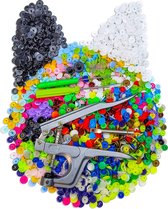 460 Sets Plastic Drukknopen met Snap Tang, 24-kleuren Kunststof Drukknopen Kit voor Naaien, Kleding, Knutselen, Luiers, Slabbetjes