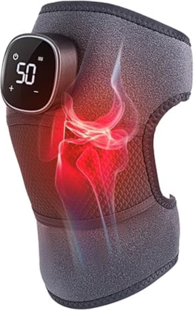 Knie massage apparaat - Kniemassage - 3 massage standen - 5 warmtestanden - Gewrichtspijn - Kniebrace - Draadloos - Pijnverlichting - Aanbevolen door fysio's!