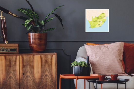 Sticker Muursticker Illustration Afrique du Afrique - Illustration carte verte de l'Afrique du Afrique - 30x30 cm - film adhésif autocollant - sticker mural repositionnable