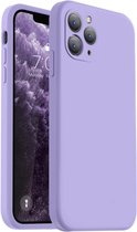 Solid hoesje Soft Touch Liquid Silicone Flexible TPU Cover [Camera all-round bescherming] - Geschikt voor: iPhone 11 Pro - Paars