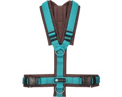 Annyx hondentuig hondentuigje Y-tuigje - Turquoise/Bruin - maat XXS - Borstomvang 36-42cm