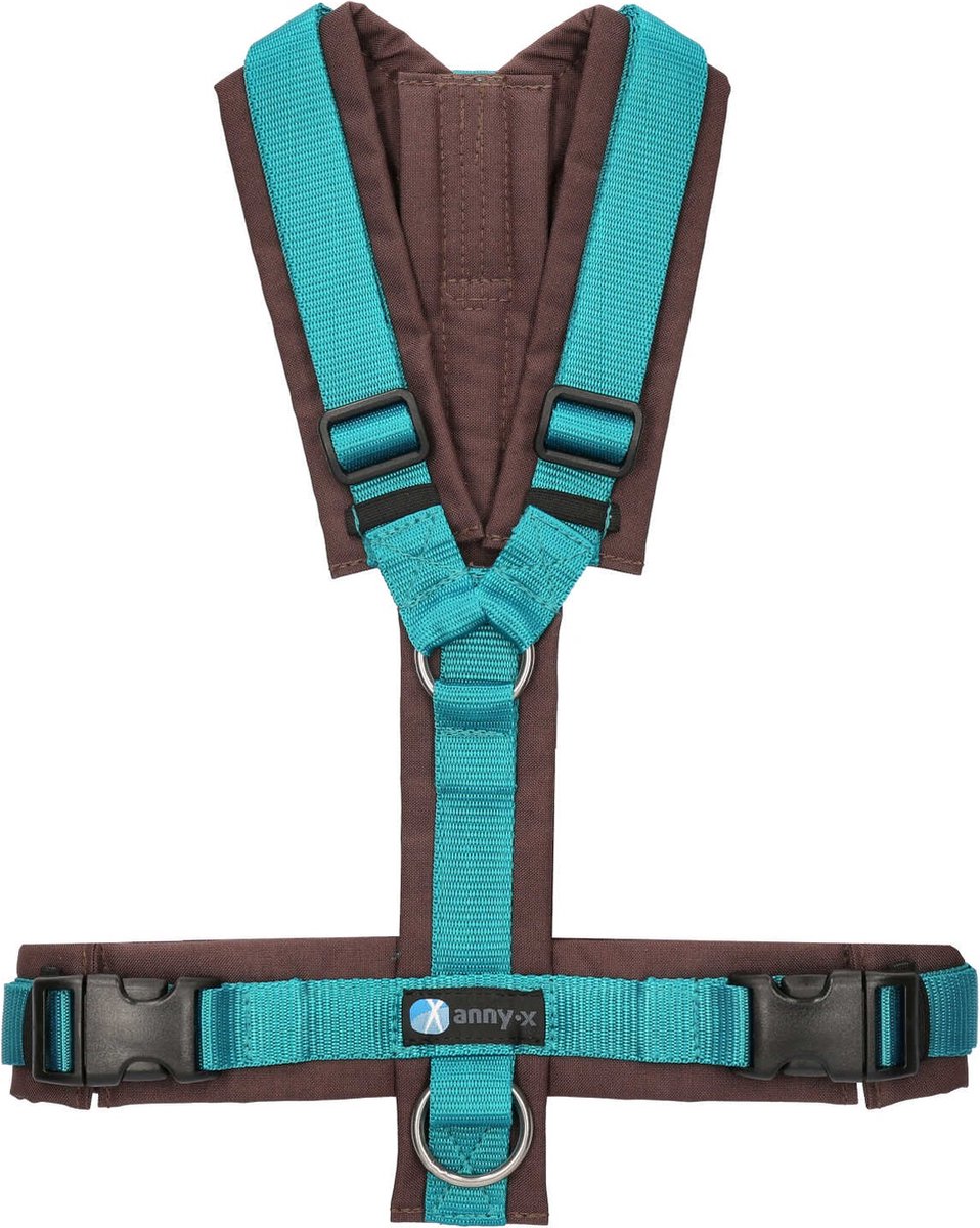 Bol.com Annyx hondentuig hondentuigje Y-tuigje - Turquoise/Bruin - maat XXS - Borstomvang 36-42cm aanbieding