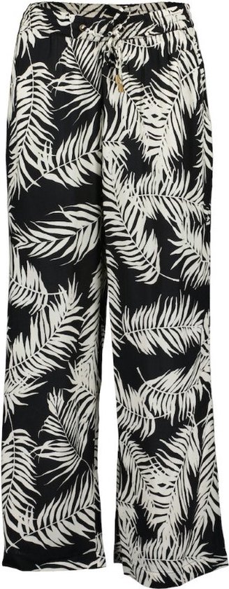 Blue Seven dames broek - broek wijd flared - 186157 - zwart print - wijd - maat 46