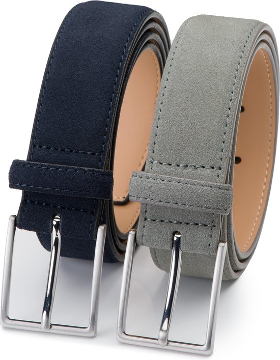 DTCH.FIT Herenriem Suède Bobby - Riem Zwart & Lichtgrijs - Pantalon