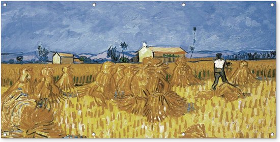 Wanddecoratie buiten Oogst in de Provence - Vincent van Gogh - 160x80 cm - Tuindoek - Buitenposter