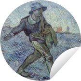 Tuincirkel De zaaier (naar Millet) - Vincent van Gogh - 60x60 cm - Ronde Tuinposter - Buiten