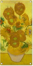 Tuinposter Zonnebloemen - Vincent van Gogh - 40x80 cm - Wanddecoratie Buiten - Tuinposter - Tuindoek - Schuttingposter - Tuinschilderij
