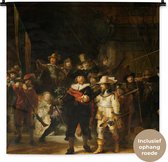 Wandkleed - Wanddoek - De Nachtwacht - Schilderij van Rembrandt van Rijn - 90x90 cm - Wandtapijt