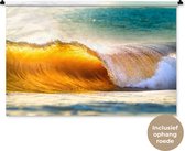 Wandkleed - Wanddoek - Golf - Water - Zee - 150x100 cm - Wandtapijt