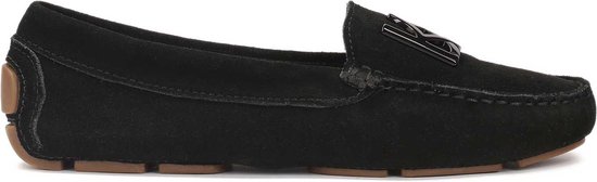 Comfortable suede moccasins in black color