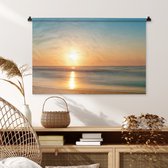 Wandkleed - Wanddoek - Zee - Kleuren - Zon - 90x60 cm - Wandtapijt