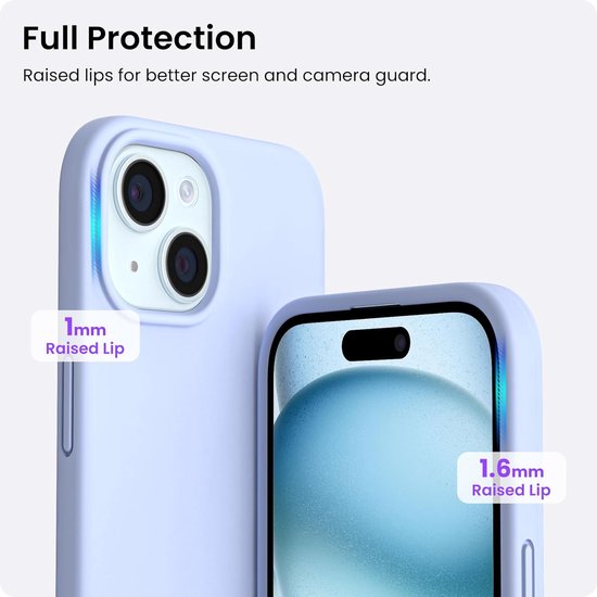 Coque Solid Soft Touch Liquid Silicone Flexible TPU Cover - Convient pour : iPhone 13 - Bleu clair