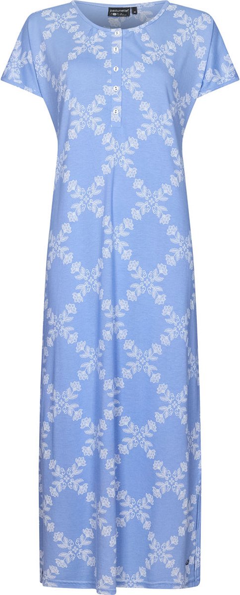 Pastunette Duurzaam geruit nachthemd blauw - Blauw - Maat - 36