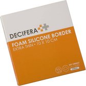 Decifera Foam Silicone border - Silicone wondpleister - Extra Thin - 10 x 10 cm - 5 stuks