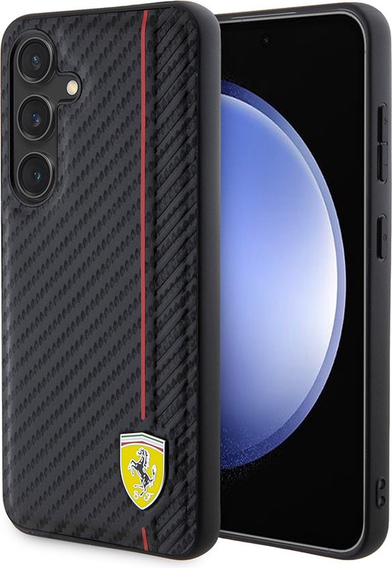 Coque Backcase Samsung Galaxy S24 - Ferrari - Zwart uni - Simili cuir