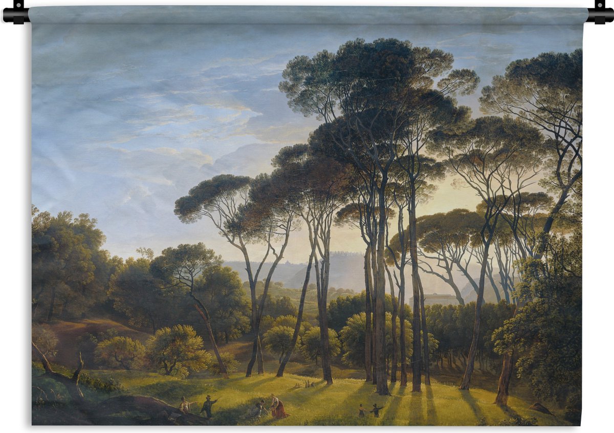 Wandkleed - Wanddoek - Italiaans landschap met parasoldennen - Kunst - Oude meesters - 120