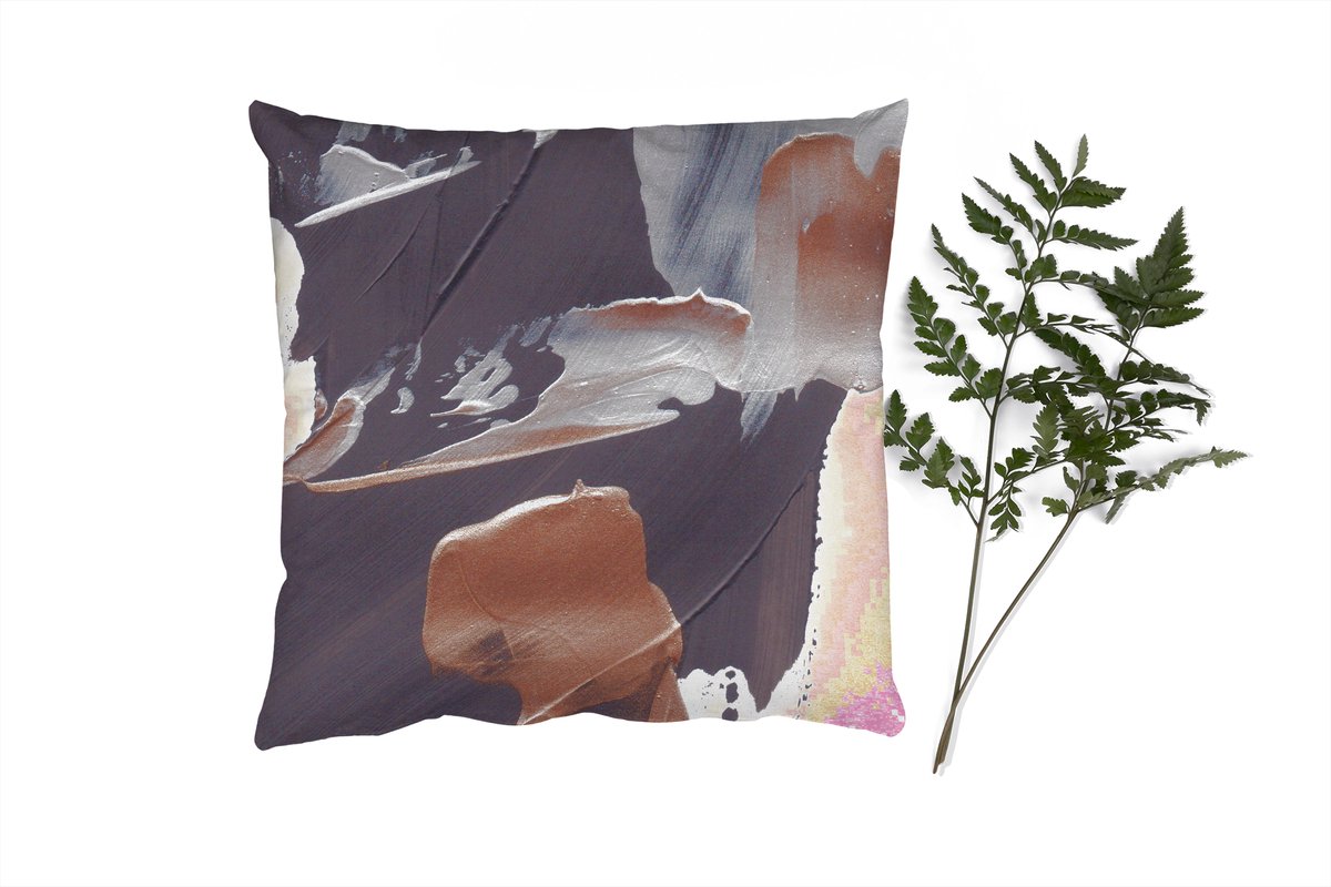 Sierkussens - Kussentjes Woonkamer - 45x45 cm - Abstract - Verf - Goud