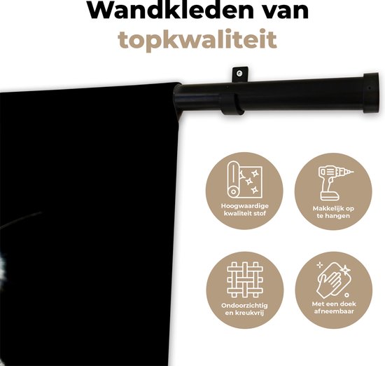 Tapisserie Animaux sur fond noir - Puma sur fond noir Tapisserie coton 120x80 cm - Tapisserie avec photo