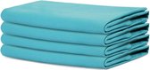 Set van 4 extra grote servetten van 100% katoen, 45 x 45 cm blauwgroen - Zware stof voor dagelijks gebruik met verstekhoeken