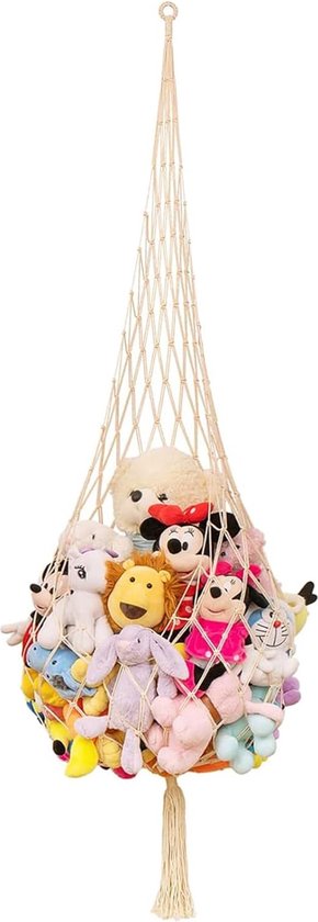 Knuffeldier, opbergnet, hangende organizer, kinderkamer